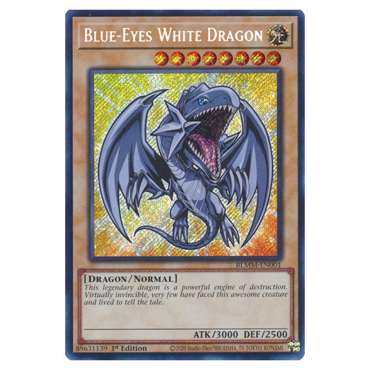 Blue-Eyes White Dragon BLMM-EN001a card from the Yu-Gi-Oh! set Battles of Legend: Monster Mayhem