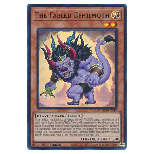 The Fabled Behilmoth BLMM-EN012 card from the Yu-Gi-Oh! set Battles of Legend: Monster Mayhem