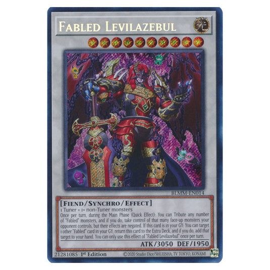 Fabled Levilazebul BLMM-EN014 card from the Yu-Gi-Oh! set Battles of Legend: Monster Mayhem