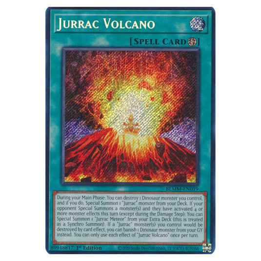 Jurrac Volcano BLMM-EN019 card from the Yu-Gi-Oh! set Battles of Legend: Monster Mayhem