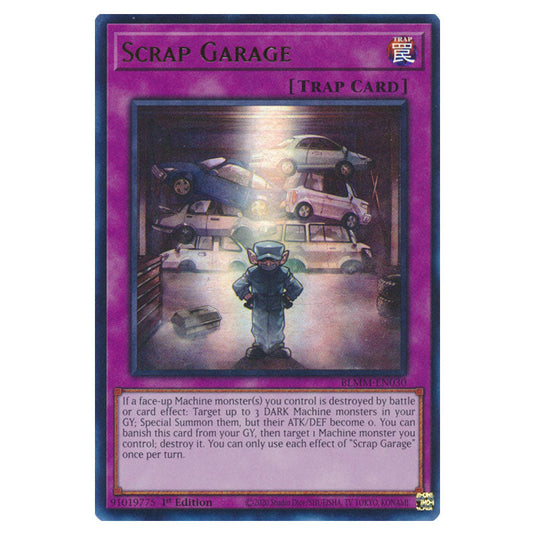 Scrap Garage BLMM-EN030 card from the Yu-Gi-Oh! set Battles of Legend: Monster Mayhem