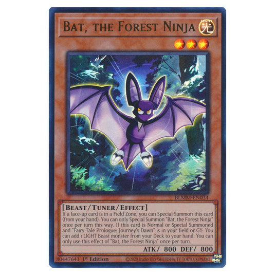 Bat, the Forest Ninja BLMM-EN034 card from the Yu-Gi-Oh! set Battles of Legend: Monster Mayhem