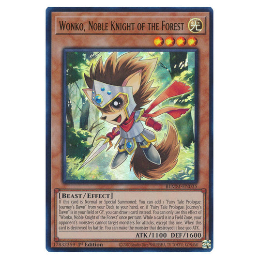 Wonko, Noble Knight of the Forest BLMM-EN035 card from the Yu-Gi-Oh! set Battles of Legend: Monster Mayhem