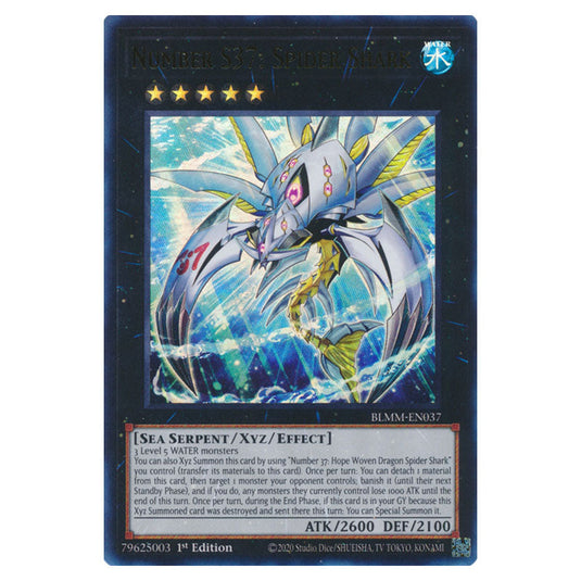Number S37: Spider Shark BLMM-EN037 card from the Yu-Gi-Oh! set Battles of Legend: Monster Mayhem