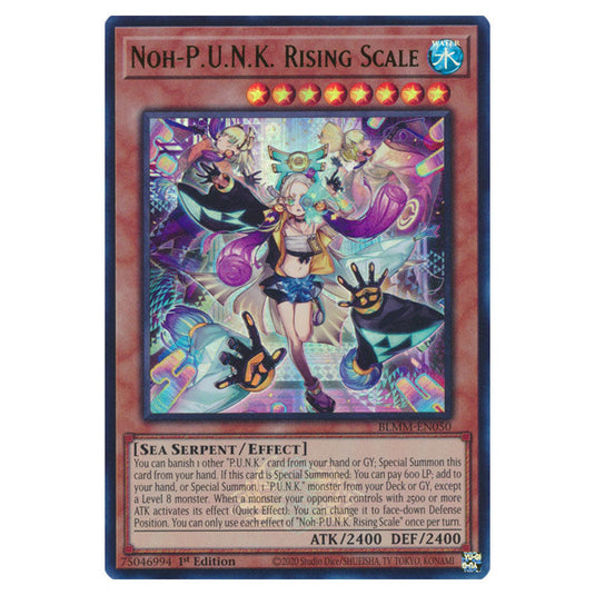 Noh-P.U.N.K. Rising Scale BLMM-EN050 card from the Yu-Gi-Oh! set Battles of Legend: Monster Mayhem