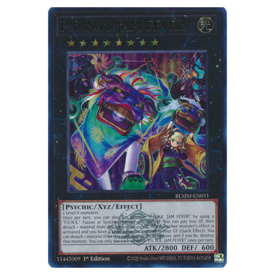 P.U.N.K. JAM FEVER! BLMM-EN051 card from the Yu-Gi-Oh! set Battles of Legend: Monster Mayhem