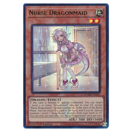 Nurse Dragonmaid BLMM-EN054 card from the Yu-Gi-Oh! set Battles of Legend: Monster Mayhem