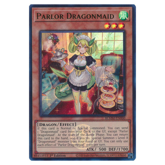 Parlor Dragonmaid BLMM-EN060 card from the Yu-Gi-Oh! set Battles of Legend: Monster Mayhem