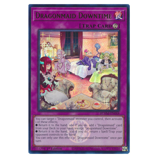 Dragonmaid Downtime BLMM-EN068 card from the Yu-Gi-Oh! set Battles of Legend: Monster Mayhem