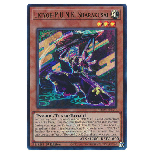 Ukiyoe-P.U.N.K. Sharakusai BLMM-EN070 card from the Yu-Gi-Oh! set Battles of Legend: Monster Mayhem