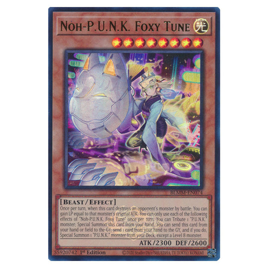Noh-P.U.N.K. Foxy Tune BLMM-EN074 card from the Yu-Gi-Oh! set Battles of Legend: Monster Mayhem