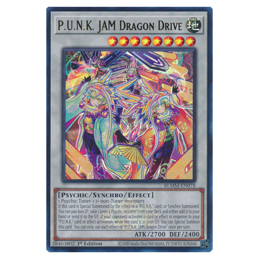 P.U.N.K. JAM Dragon Drive BLMM-EN078 card from the Yu-Gi-Oh! set Battles of Legend: Monster Mayhem