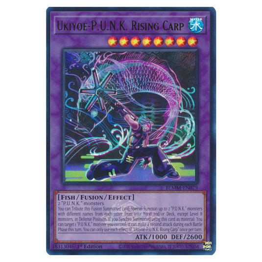 Ukiyoe-P.U.N.K. Rising Carp BLMM-EN079 card from the Yu-Gi-Oh! set Battles of Legend: Monster Mayhem