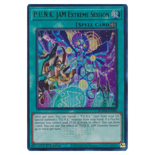 P.U.N.K. JAM Extreme Session BLMM-EN080 card from the Yu-Gi-Oh! set Battles of Legend: Monster Mayhem
