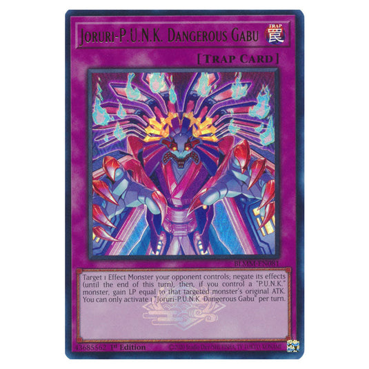 Joruri-P.U.N.K. Dangerous Gabu BLMM-EN081 card from the Yu-Gi-Oh! set Battles of Legend: Monster Mayhem