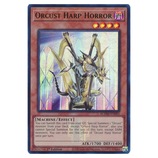Orcust Harp Horror BLMM-EN085 card from the Yu-Gi-Oh! set Battles of Legend: Monster Mayhem