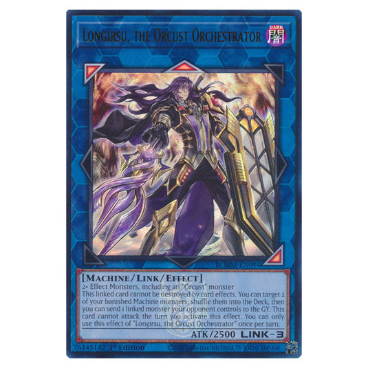 Longirsu, the Orcust Orchestrator BLMM-EN094 card from the Yu-Gi-Oh! set Battles of Legend: Monster Mayhem