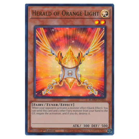 Herald of Orange Light BLMM-EN103 card from the Yu-Gi-Oh! set Battles of Legend: Monster Mayhem