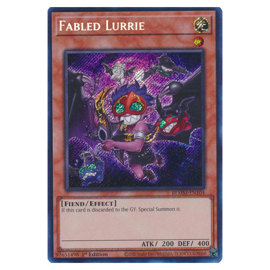 Fabled Lurrie BLMM-EN104 card from the Yu-Gi-Oh! set Battles of Legend: Monster Mayhem