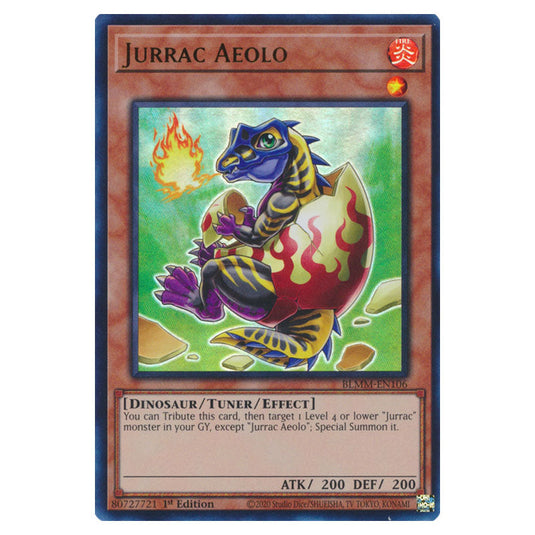 Jurrac Aeolo BLMM-EN106 card from the Yu-Gi-Oh! set Battles of Legend: Monster Mayhem