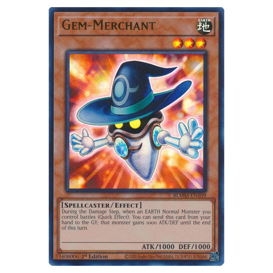 Gem-Merchant BLMM-EN109 card from the Yu-Gi-Oh! set Battles of Legend: Monster Mayhem