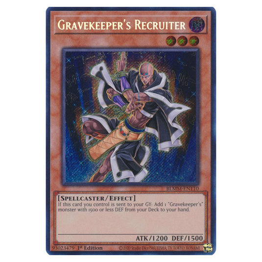 Gravekeeper's Recruiter BLMM-EN110 card from the Yu-Gi-Oh! set Battles of Legend: Monster Mayhem
