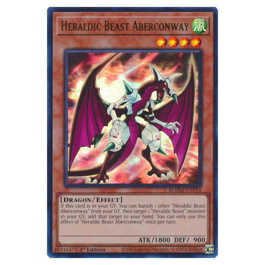 Heraldic Beast Aberconway BLMM-EN114 card from the Yu-Gi-Oh! set Battles of Legend: Monster Mayhem