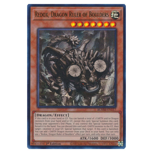 Redox, Dragon Ruler of Boulders BLMM-EN117 card from the Yu-Gi-Oh! set Battles of Legend: Monster Mayhem