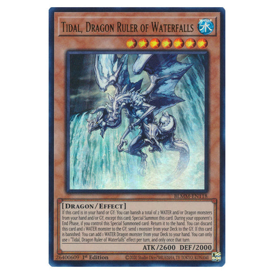 Tidal, Dragon Ruler of Waterfalls BLMM-EN118 card from the Yu-Gi-Oh! set Battles of Legend: Monster Mayhem