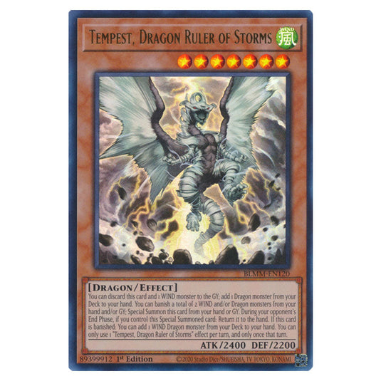 Tempest, Dragon Ruler of Storms BLMM-EN120 card from the Yu-Gi-Oh! set Battles of Legend: Monster Mayhem