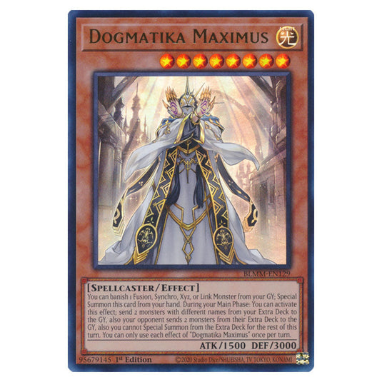 Dogmatika Maximus BLMM-EN129 card from the Yu-Gi-Oh! set Battles of Legend: Monster Mayhem