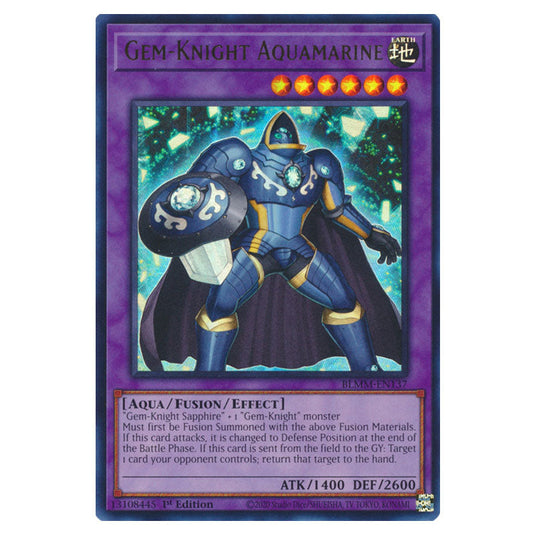Gem-Knight Aquamarine BLMM-EN137 card from the Yu-Gi-Oh! set Battles of Legend: Monster Mayhem