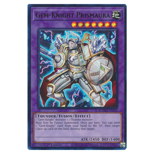 Gem-Knight Prismaura BLMM-EN140 card from the Yu-Gi-Oh! set Battles of Legend: Monster Mayhem