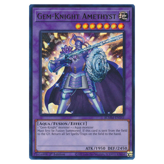 Gem-Knight Amethyst BLMM-EN141 card from the Yu-Gi-Oh! set Battles of Legend: Monster Mayhem