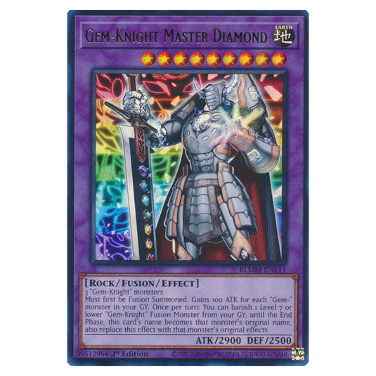 Gem-Knight Master Diamond BLMM-EN143 card from the Yu-Gi-Oh! set Battles of Legend: Monster Mayhem