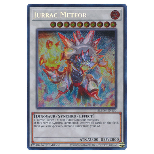 Jurrac Meteor BLMM-EN150 card from the Yu-Gi-Oh! set Battles of Legend: Monster Mayhem