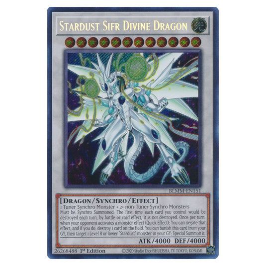 Stardust Sifr Divine Dragon BLMM-EN151 card from the Yu-Gi-Oh! set Battles of Legend: Monster Mayhem