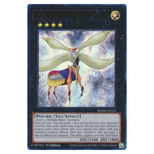 Number 8: Heraldic King Genom-Heritage BLMM-EN152 card from the Yu-Gi-Oh! set Battles of Legend: Monster Mayhem