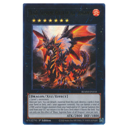 Blaze, Supreme Ruler of all Dragons BLMM-EN155 card from the Yu-Gi-Oh! set Battles of Legend: Monster Mayhem