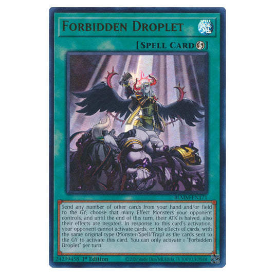 Forbidden Droplet BLMM-EN171 card from the Yu-Gi-Oh! set Battles of Legend: Monster Mayhem