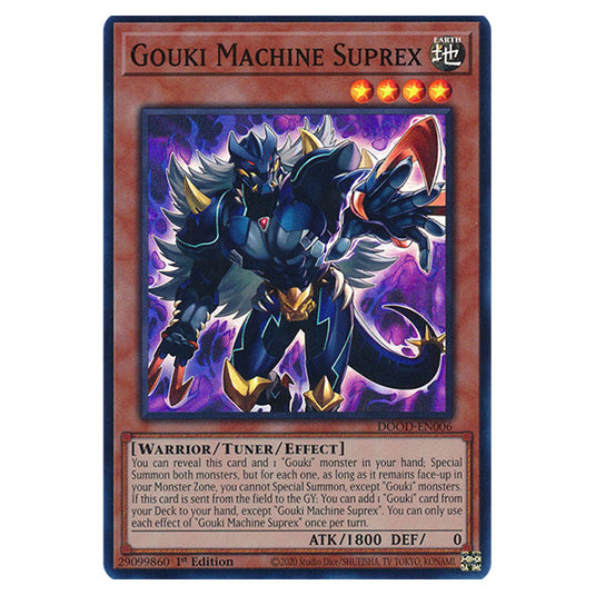 "Gouki Machine Suprex" DOOD-EN006 card from the Yu-Gi-Oh! set Doom of Dimensions