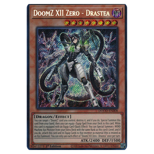 "DoomZ XII Zero - Drastea" DOOD-EN008 card from the Yu-Gi-Oh! set Doom of Dimensions