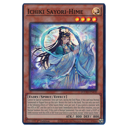 "Ichiki Sayori-Hime" DOOD-EN030 card from the Yu-Gi-Oh! set Doom of Dimensions