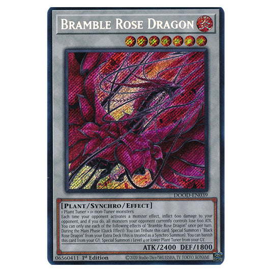 "Bramble Rose Dragon" DOOD-EN039 card from the Yu-Gi-Oh! set Doom of Dimensions