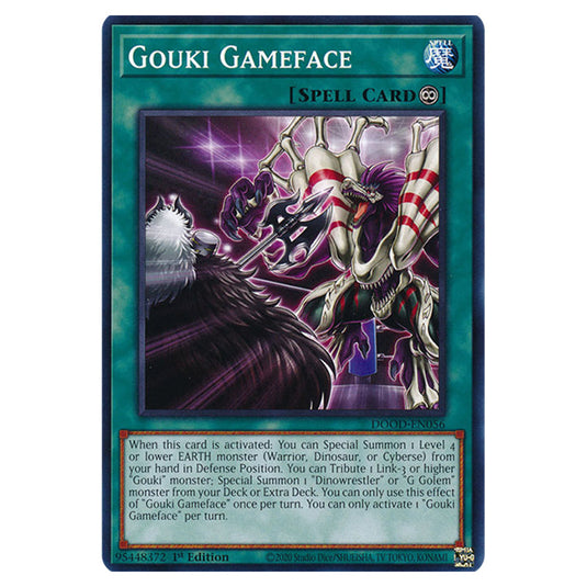 "Gouki Gameface" DOOD-EN056 card from the Yu-Gi-Oh! set Doom of Dimensions
