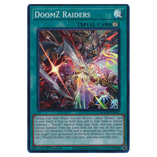 "DoomZ Raiders" DOOD-EN057 card from the Yu-Gi-Oh! set Doom of Dimensions