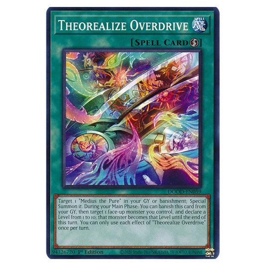 "Theorealize Overdrive" DOOD-EN059 card from the Yu-Gi-Oh! set Doom of Dimensions