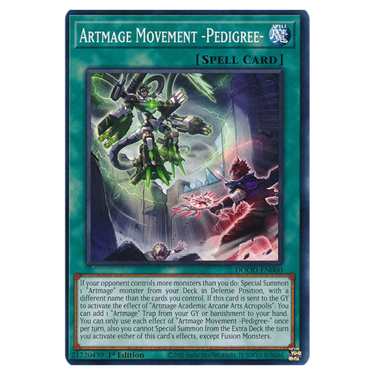 "Artmage Movement -Pedigree-" DOOD-EN060 card from the Yu-Gi-Oh! set Doom of Dimensions