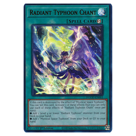 "Radiant Typhoon Chant" DOOD-EN061a card from the Yu-Gi-Oh! set Doom of Dimensions
