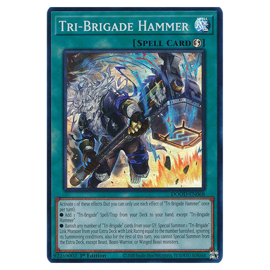 "Tri-Brigade Hammer" DOOD-EN068 card from the Yu-Gi-Oh! set Doom of Dimensions